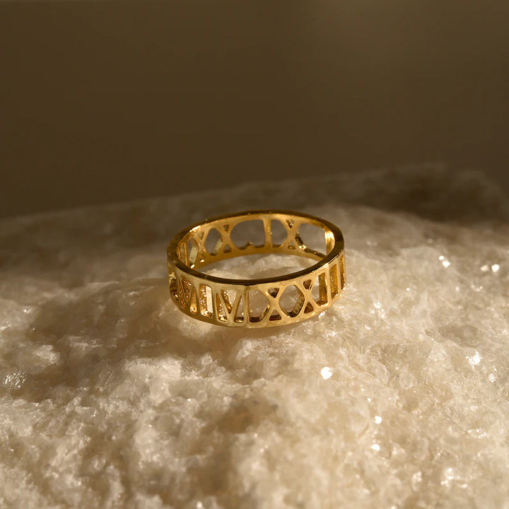 Bague personnalisée en chiffres romains