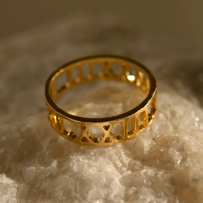 Bague personnalisée en chiffres romains