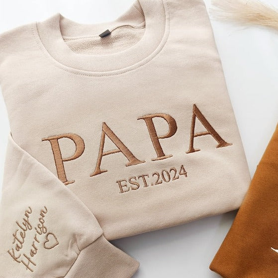 PAPA Sweat brodé papa personnalisé