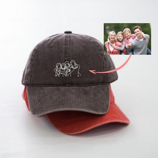 Casquette de baseball personnalisée avec dessin au trait photo