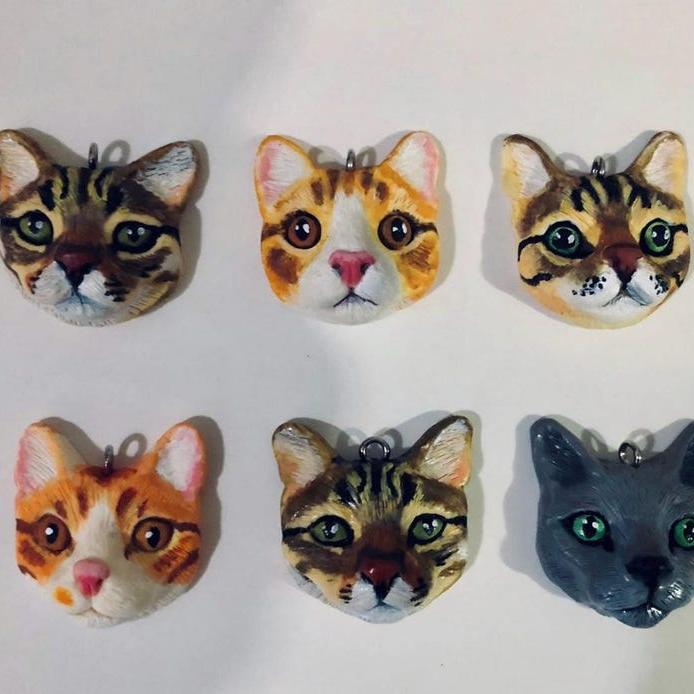 Souvenir personnalisé de porte-clés de portrait de chat-chien