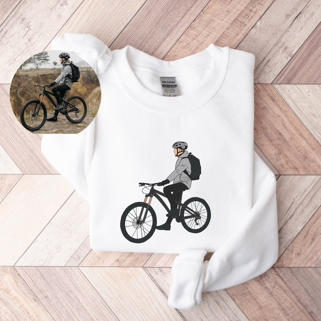 Sweat-shirt de dessin de vélo personnalisé