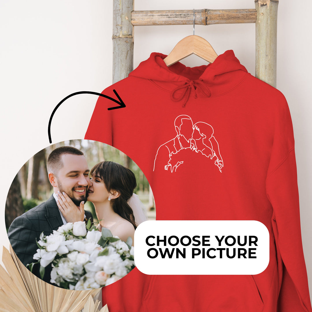 Sweat-shirt photo personnalisé-dessin au trait-Cadeau Saint Valentin