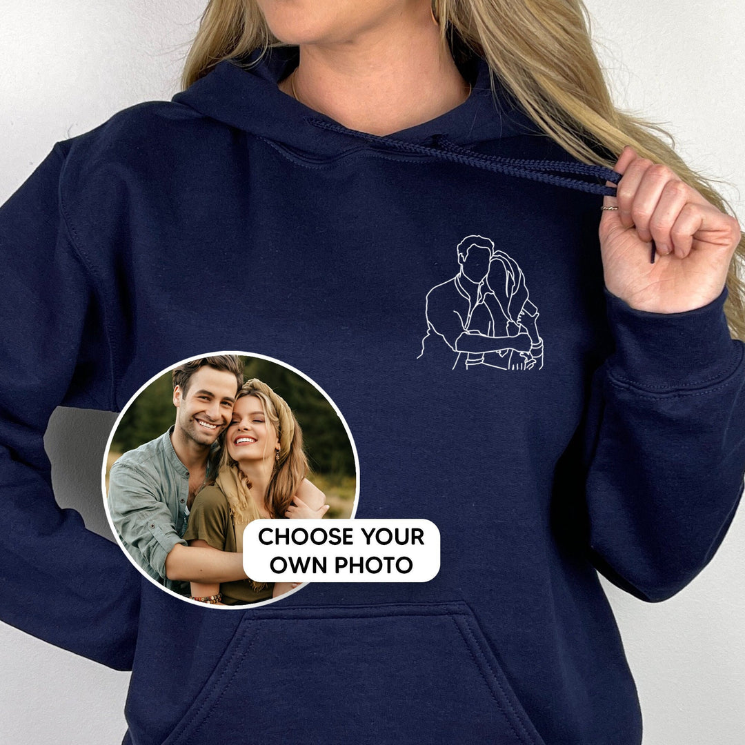 Sweat-shirt photo personnalisé-dessin au trait-Cadeau Saint Valentin