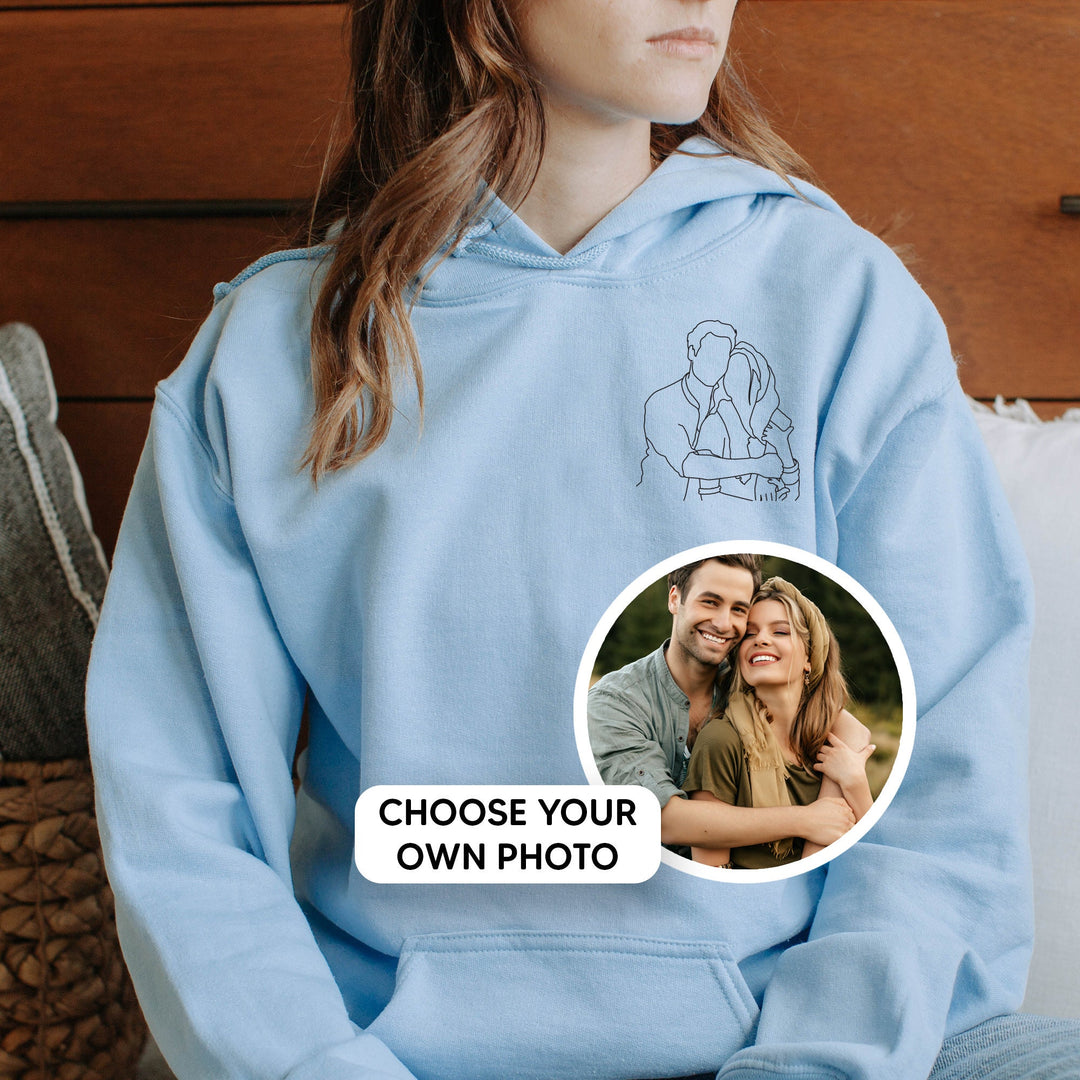 Sweat-shirt photo personnalisé-dessin au trait-Cadeau Saint Valentin