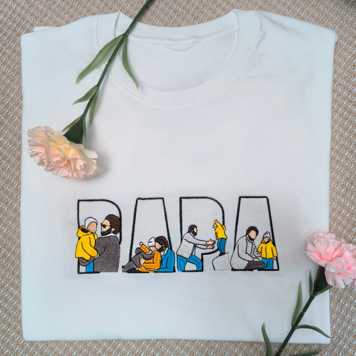 T-shirts et sweat-shirts personnalisés brodés à partir de photos, fête des pères
