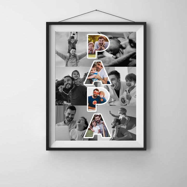 Modèle de collage photo personnalisé DADDY, Cadeau personnalisé pour la fête des pères