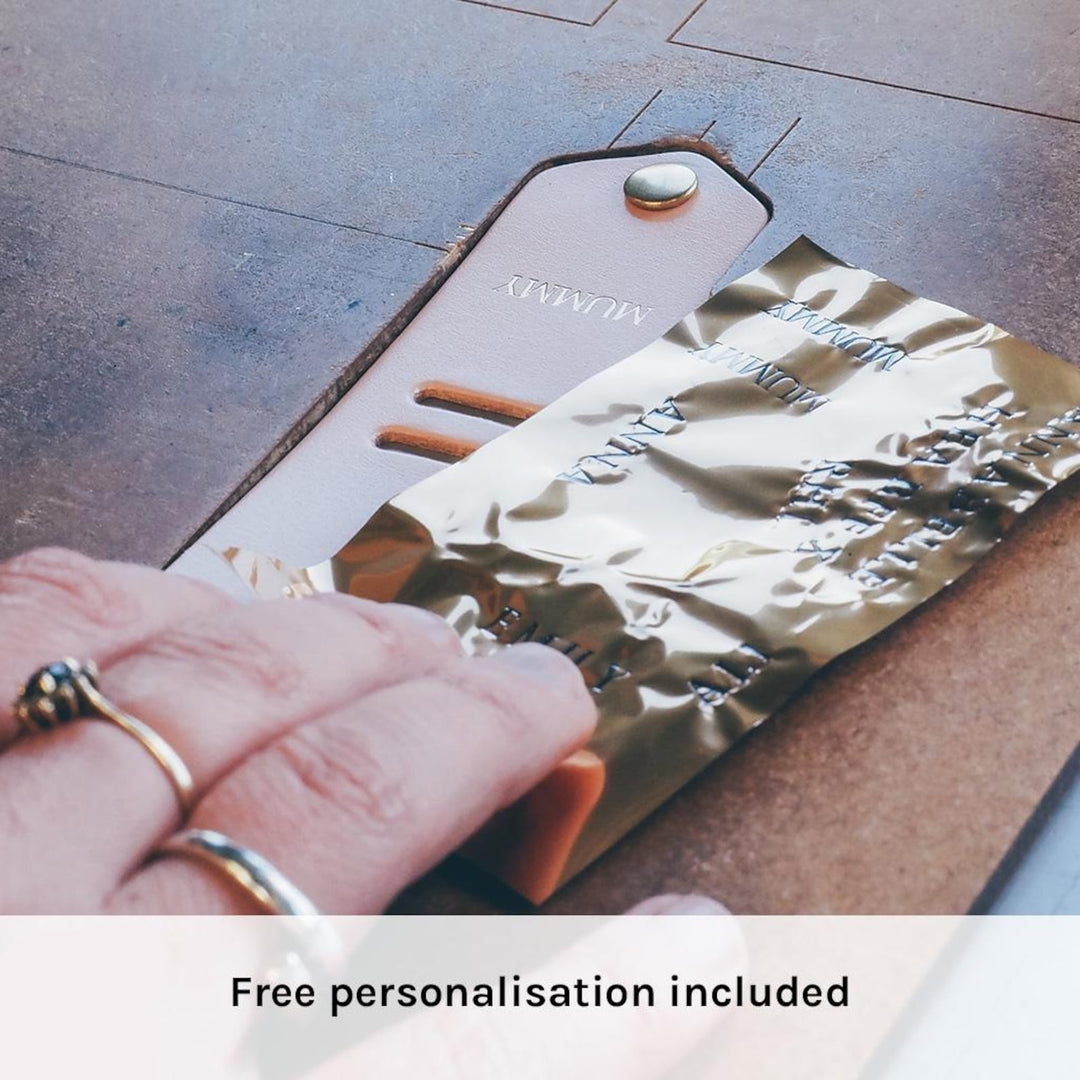 Porte-clés photo en cuir personnalisé avec calendrier - Cadeau pour la Fête des Pères