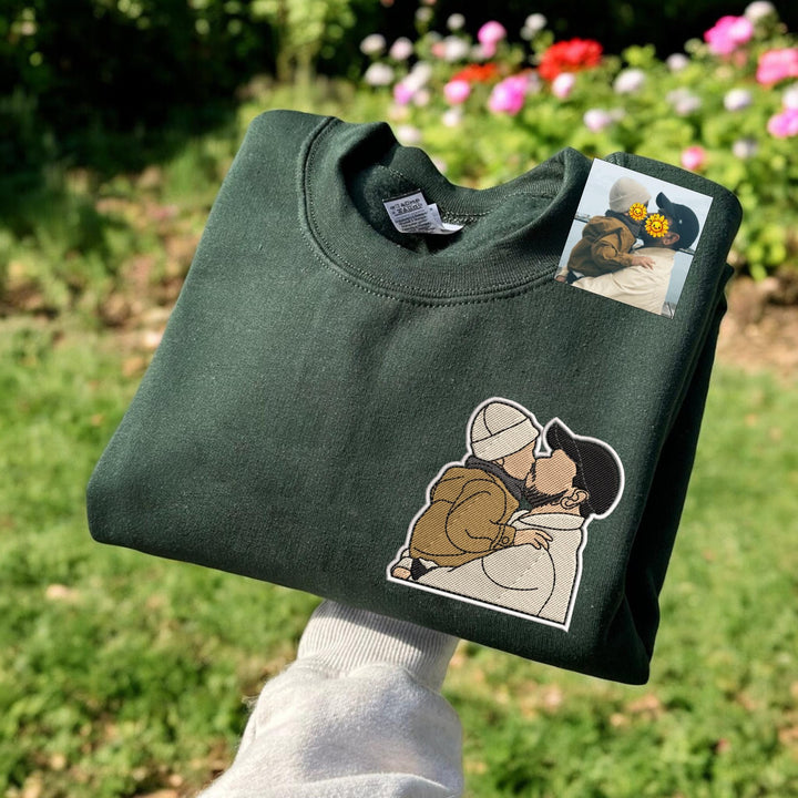 Photo personnalisée sur sweat-shirt brodé à capuche, cadeau unique pour la fête des Pères