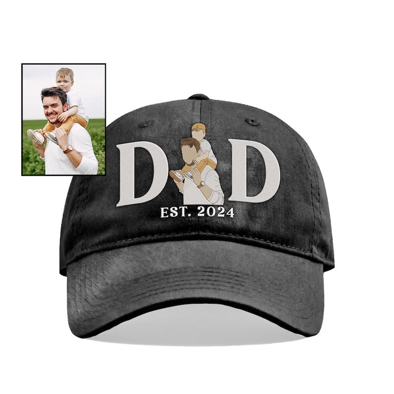 Chapeau brodé personnalisé en couleur pour PAPA/PAPI/DAD – joyeuxliens