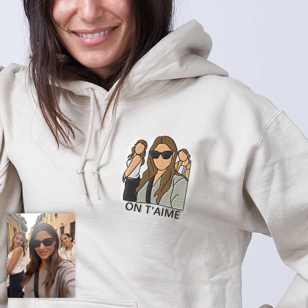 Le chef-d'œuvre de maman - Sweat à capuche brodé de couleur personnalisée