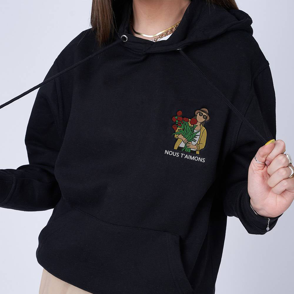 Le chef-d'œuvre de maman - Sweat à capuche brodé de couleur personnalisée