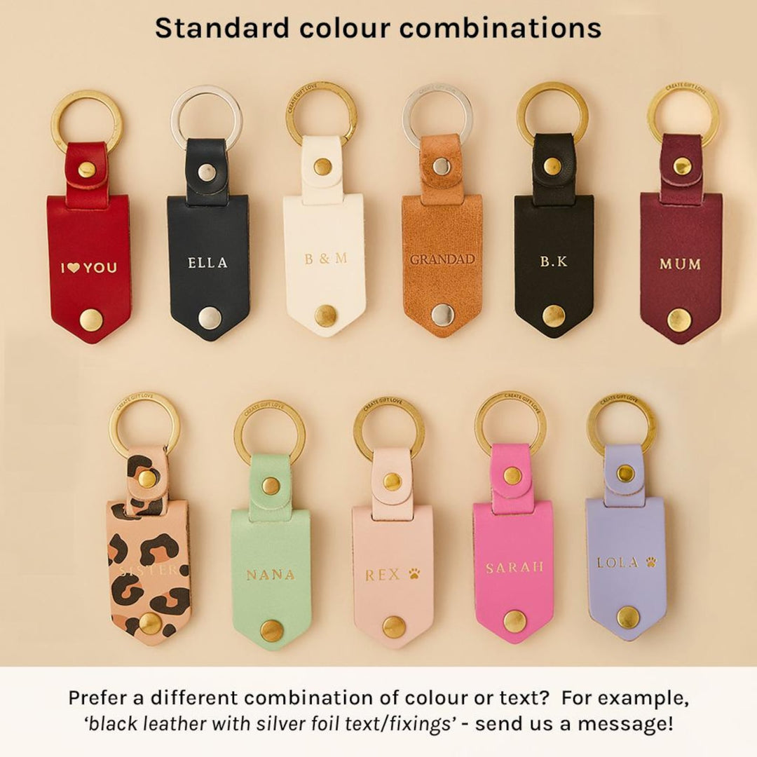 Porte-clés photo en cuir personnalisé avec calendrier - Cadeau pour la Fête des Pères