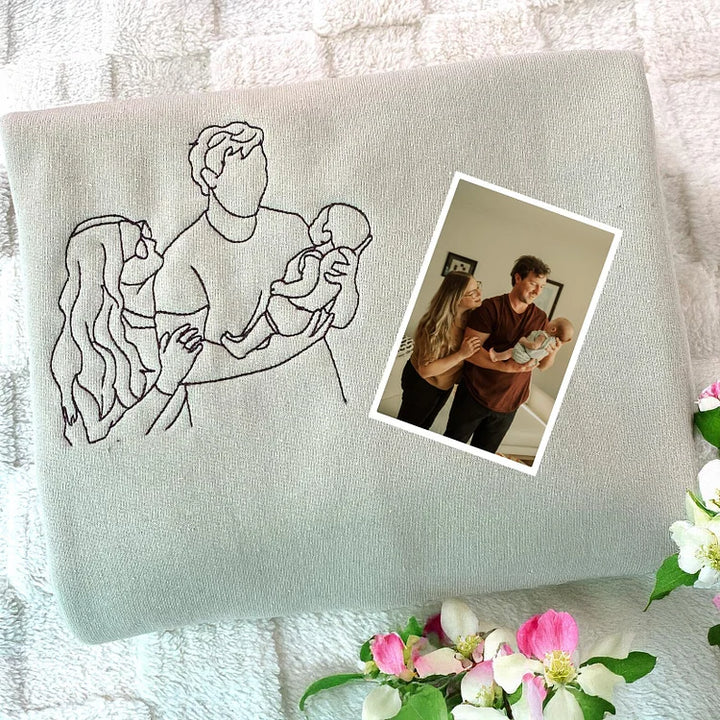 Chemise Personnalisée avec Portrait en Contour pour Papa