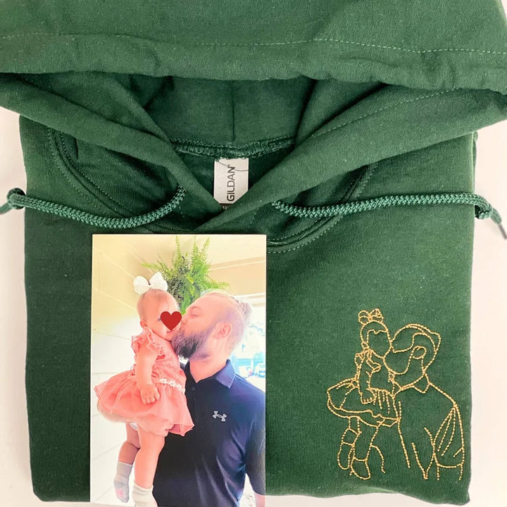Chemise Personnalisée avec Portrait en Contour pour Papa