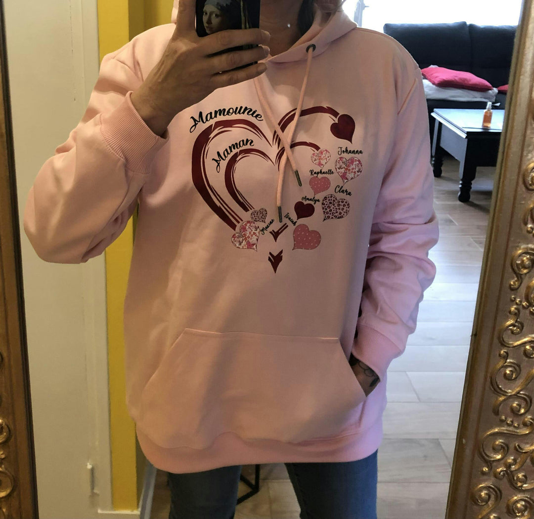 Sweat-shirt personnalisé Grandma Heart Sweatshirt/Hoodie/T-Shirt