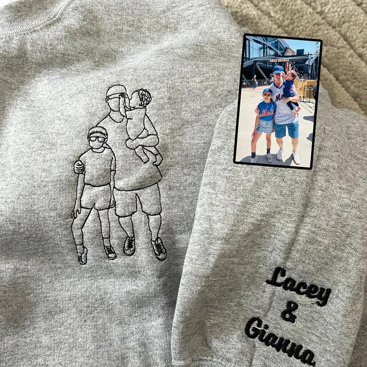 Chemise Personnalisée avec Portrait en Contour pour Papa