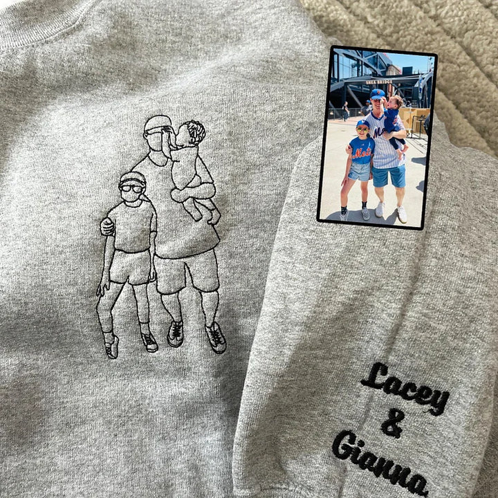 Chemise Personnalisée avec Portrait en Contour pour Papa