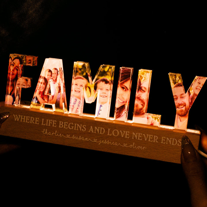 Family Whole Lot Of Love Photo Gallery Personalized LED Night Light