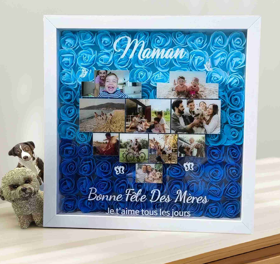 Boîte à fleurs photo personnalisée pour la fête des mères