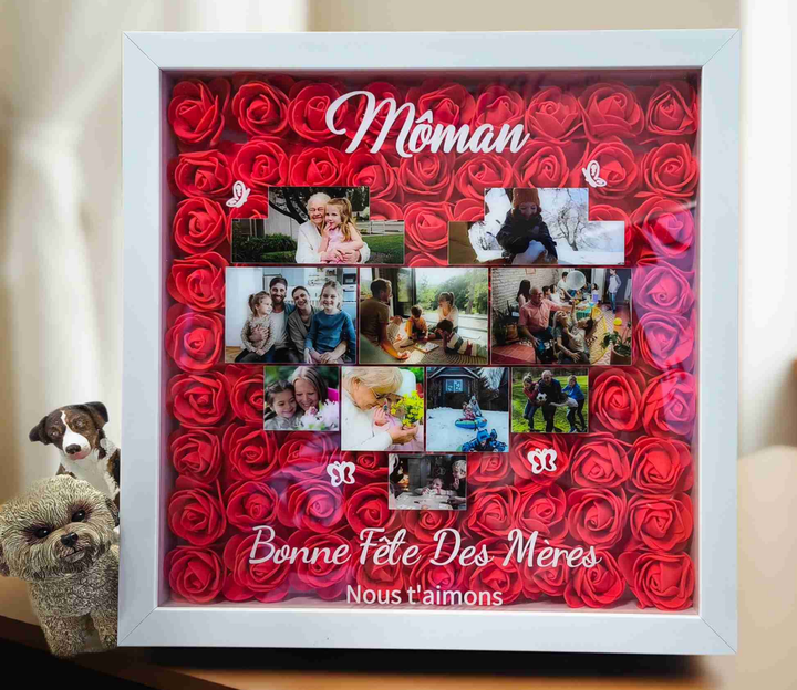Boîte à fleurs photo personnalisée pour la fête des mères