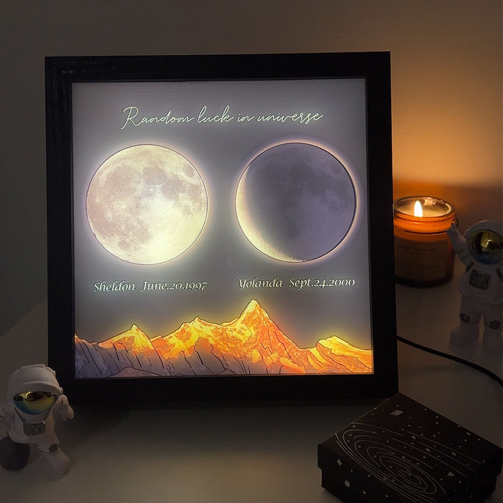 🌔Lampe LED personnalisée, phases lunaires en boîte
