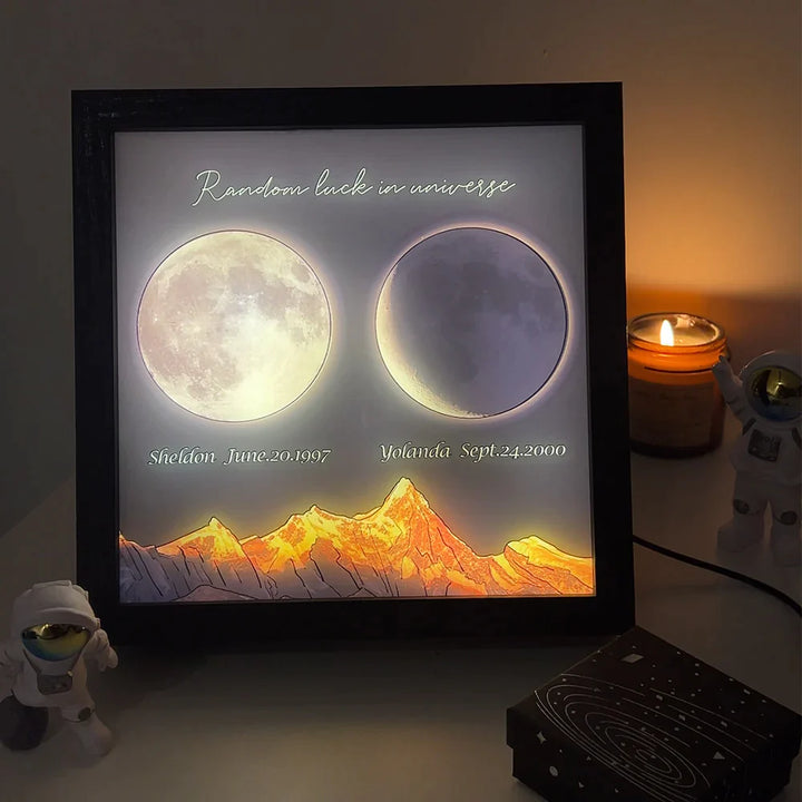 🌔Lampe LED personnalisée, phases lunaires en boîte