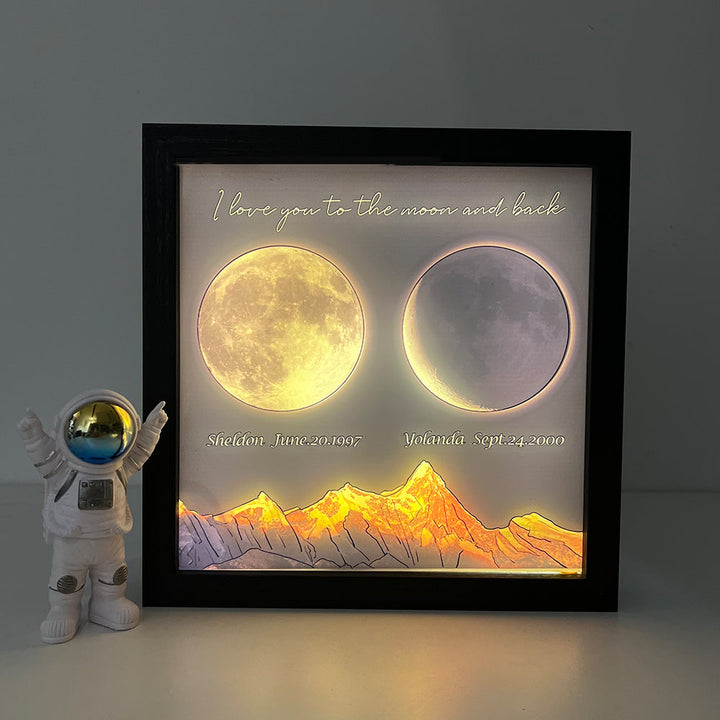 🌔Lampe LED personnalisée, phases lunaires en boîte