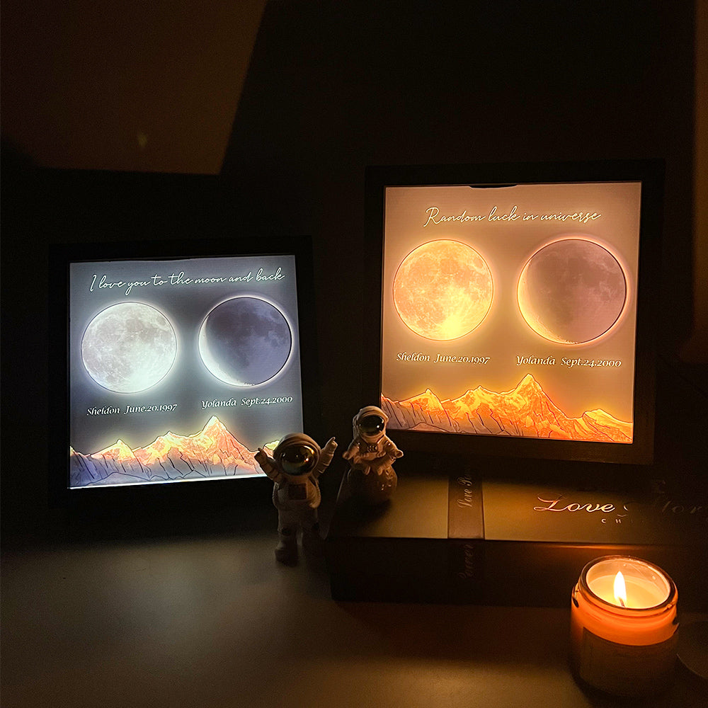 🌔Lampe LED personnalisée, phases lunaires en boîte