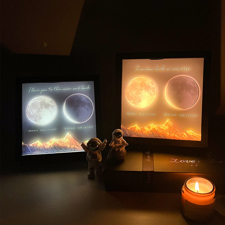 🌔Lampe LED personnalisée, phases lunaires en boîte