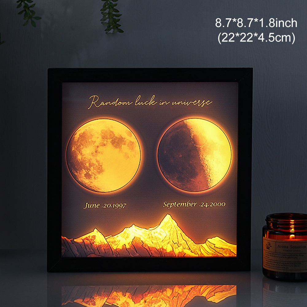 🌔Lampe LED personnalisée, phases lunaires en boîte