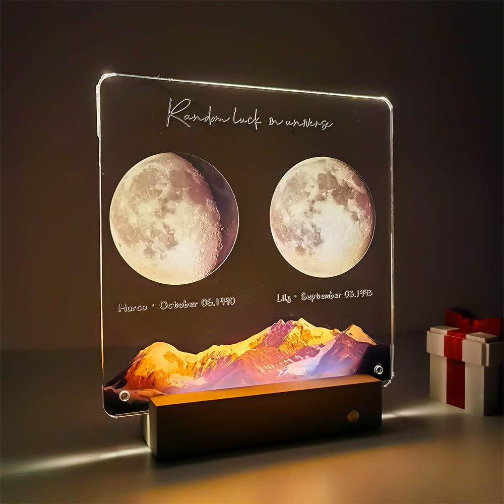 🌔 Lampe LED personnalisée avec phases lunaires inscriptibles