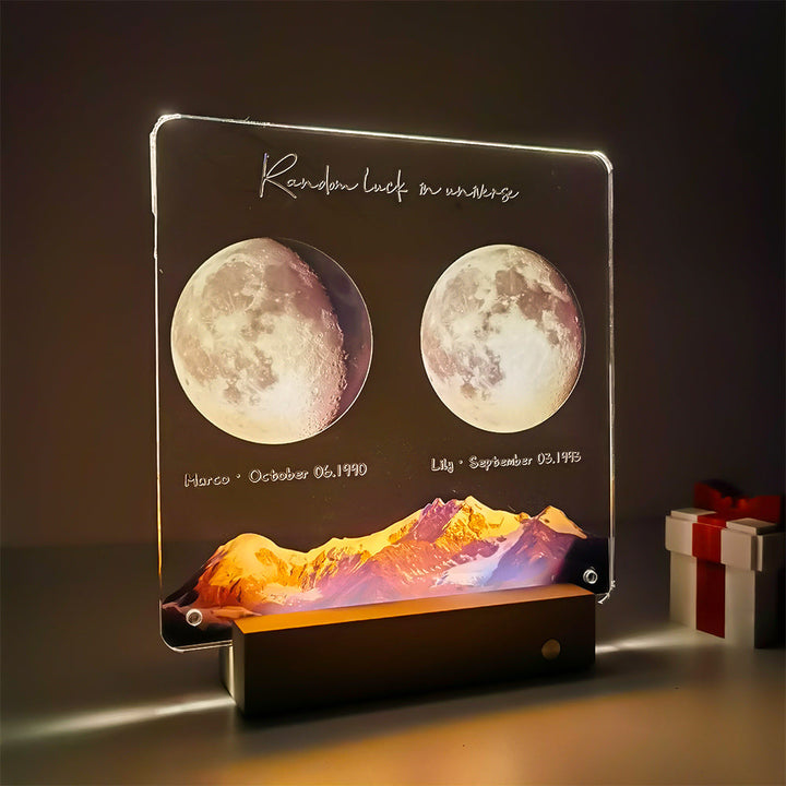 🌔 Lampe LED personnalisée avec phases lunaires inscriptibles