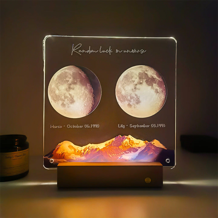 🌔 Lampe LED personnalisée avec phases lunaires inscriptibles