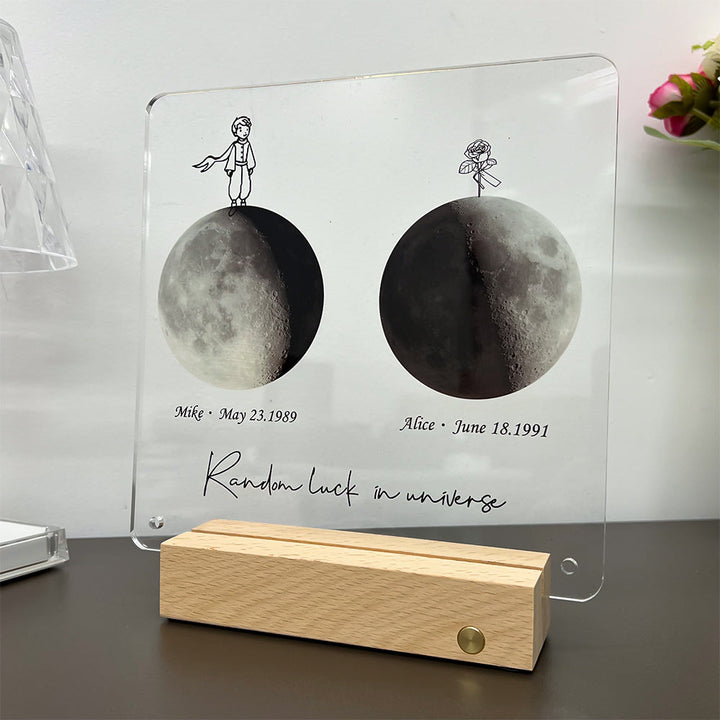 🌔 Lampe LED personnalisée avec phases lunaires inscriptibles