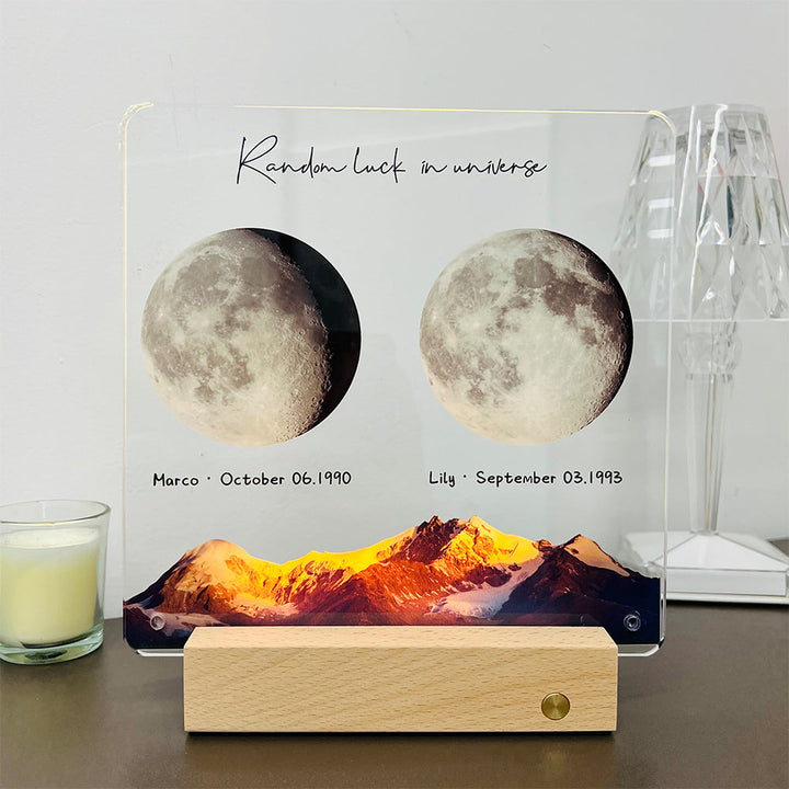 🌔 Lampe LED personnalisée avec phases lunaires inscriptibles