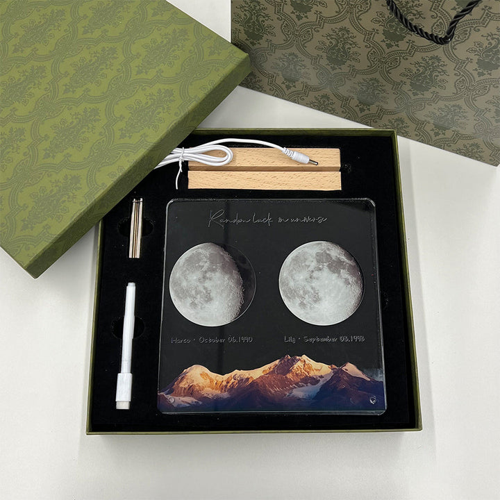 🌔 Lampe LED personnalisée avec phases lunaires inscriptibles