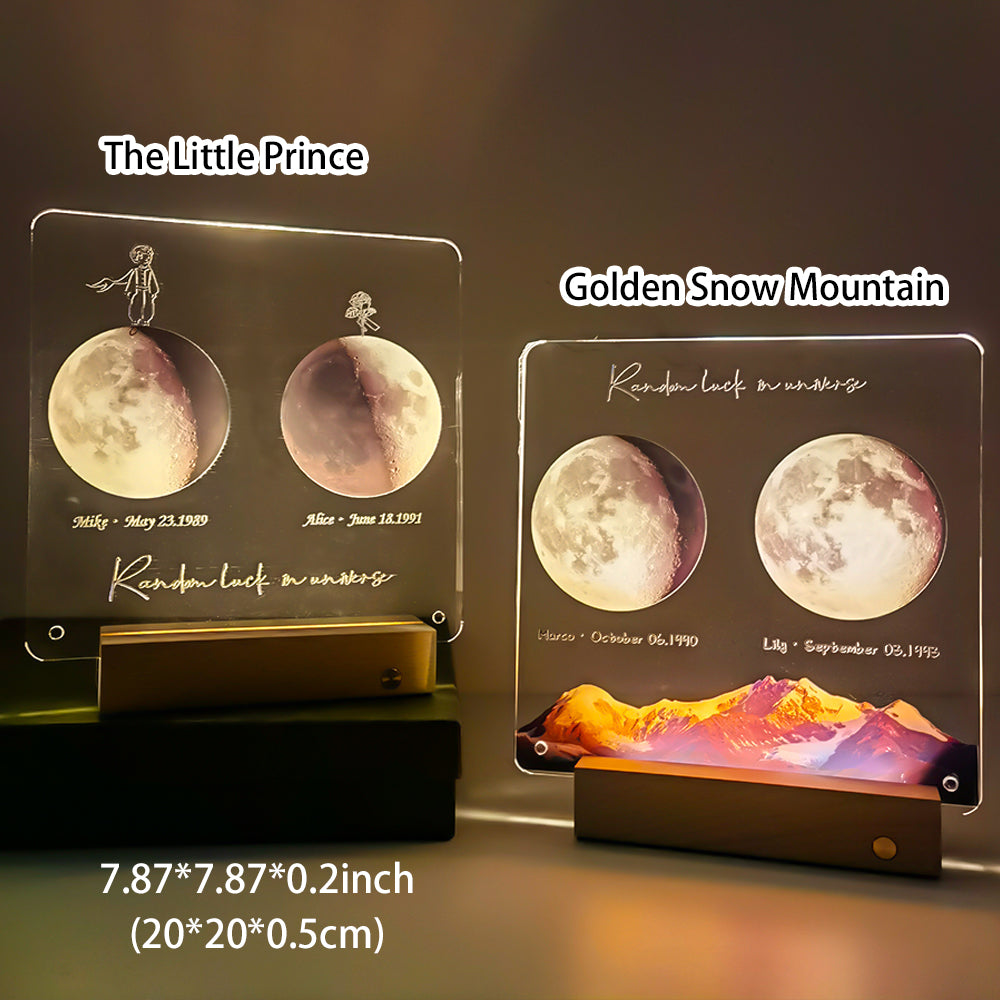 🌔 Lampe LED personnalisée avec phases lunaires inscriptibles