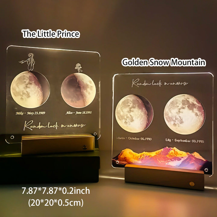🌔 Lampe LED personnalisée avec phases lunaires inscriptibles