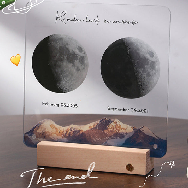 🌔 Lampe LED personnalisée avec phases lunaires inscriptibles