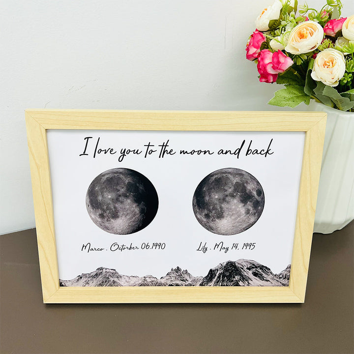 🌔 Cadre imprimé personnalisé des phases de la lune
