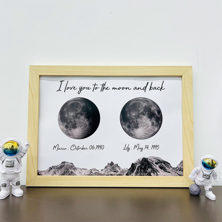 🌔 Cadre imprimé personnalisé des phases de la lune