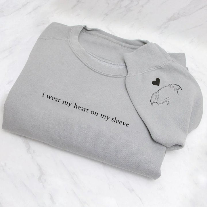 Personnalisé « I wear my heart on my sleeve  » Avec Dessin de Contour d’oreilles d’animaux