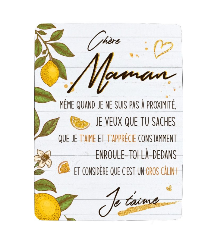 Chère Maman-Couverture plaids polaire Cadeau citron E-Style