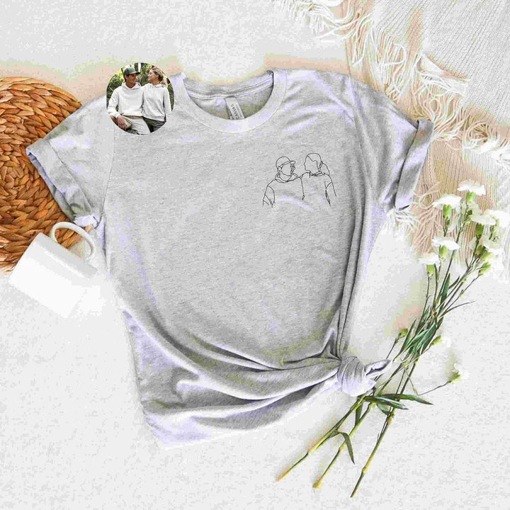 Sweat-shirt et Tshirt photo personnalisé-dessin au trait-Cadeau Saint Valentin