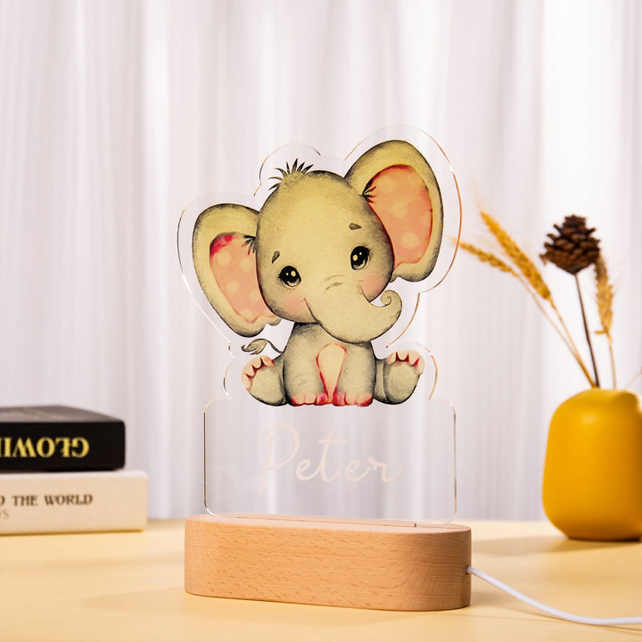 Lampe de chevet l'éléphant LED Lumières monochrome personnalisée