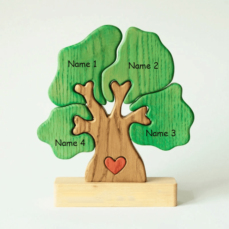 2-10 Prénoms🌳Puzzle familial de généalogie en bois