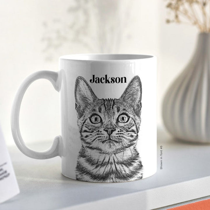 Mug de croquis de portrait d’animal de compagnie