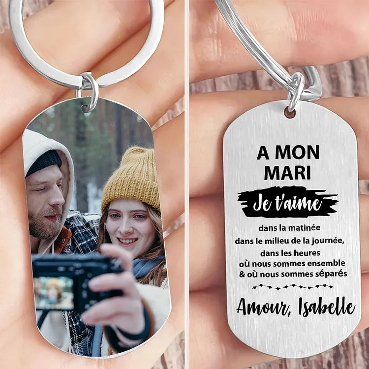 Porte-Clés 1 Prénom et 7 styles Personnalisé Pour Couple