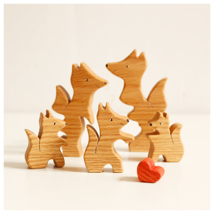 2-10 Prénoms🦊Puzzle Famille Renard en Bois